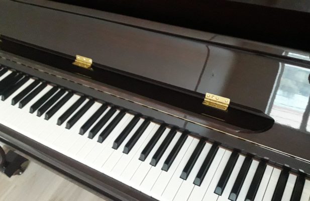 پیانو آکوستیک دیواری برَِند weber مدل 118 به رنگ ماهاگونی دارای مارک premium edition